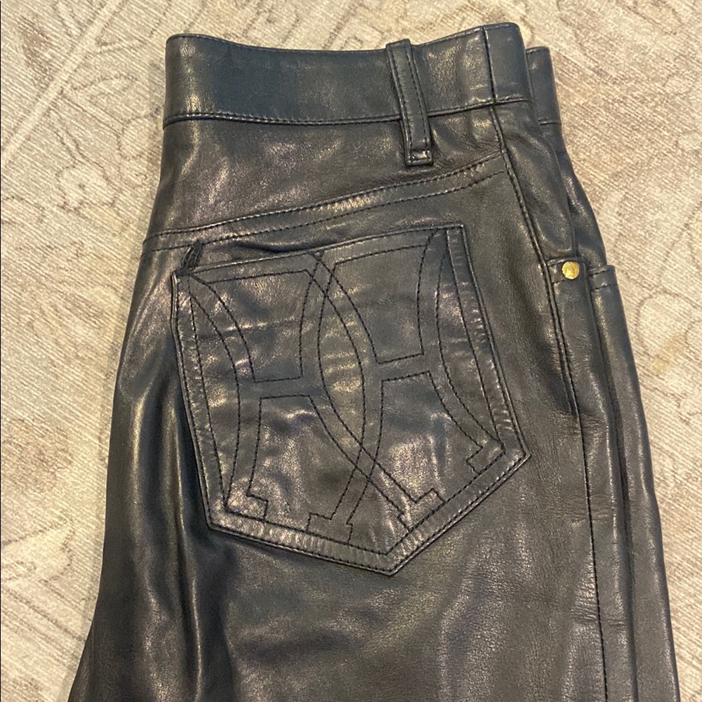 Black Leather Women's Jeans
